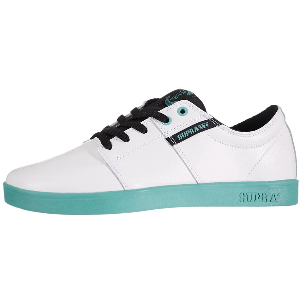 Baskets Basses Supra Stacks Blanche White/Teal Homme | WMF-98681103